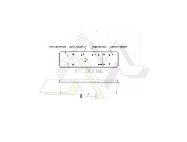 Фонарь задний 4-х секционный 24V (без провода) правый / Сакура Фонарь задний 4-х секционный 24V (без провода) правый / Сакура